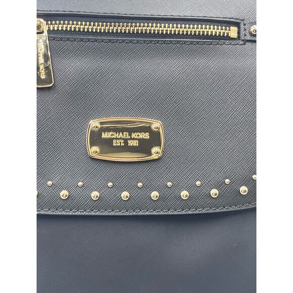 MICHAEL KORS Bedford Zip Gold
Studded BLACK Nylon Leather Large
Backpack - Picture 2 of 16